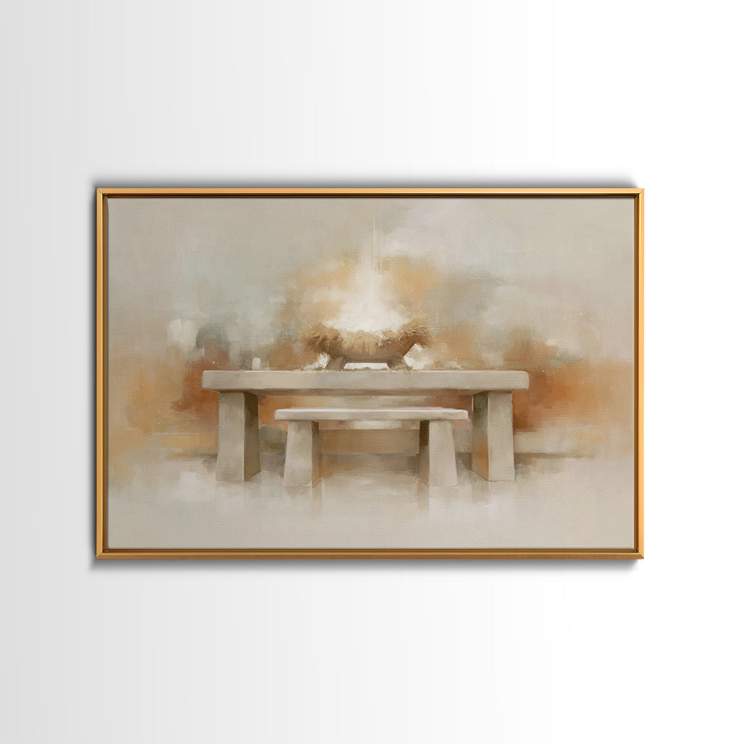 Radiant Nativity – Framed Canvas Print – Christian Art – Christian Wall Art – Christmas Art Prints – Christian Christmas Art – Christian Ca