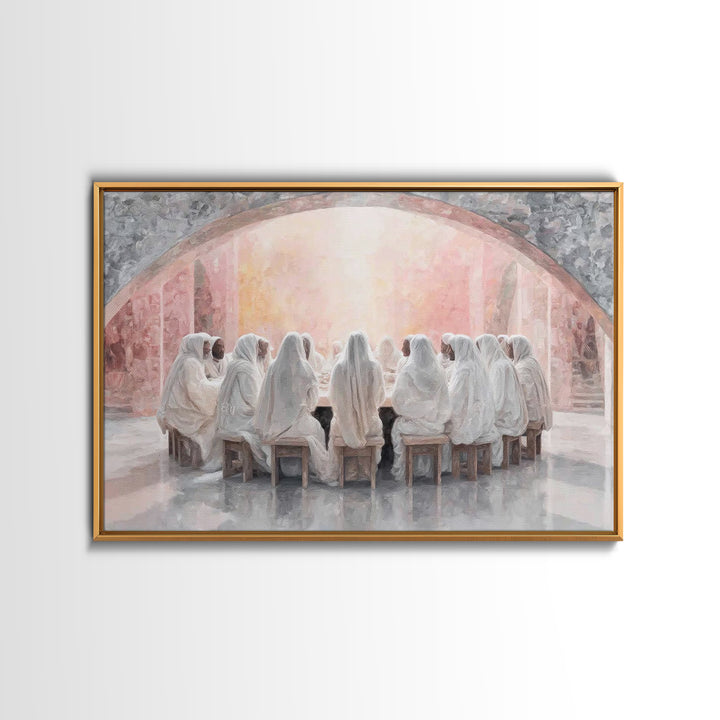 Holy Gathering Light, Framed Canvas Print, Christian Art Canvas, Christian Wall Art, Christian Paintings, Christmas Art, Christian Decor