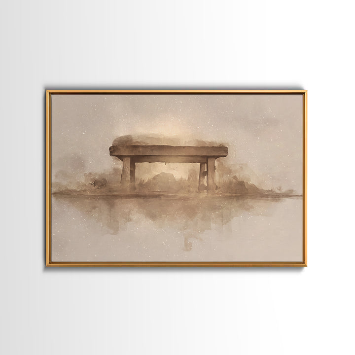 Desert Manger Light – Framed Canvas Print – Christian Christmas Art – Christian Art Canvas – Christmas Wall Art – Christian Decor – Jesus P
