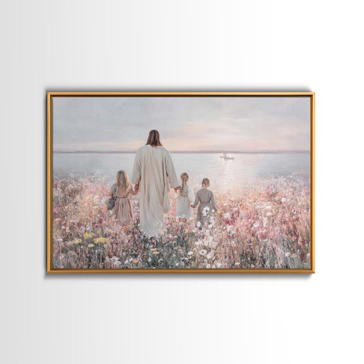Fields Of Mercy | Framed Canvas Print | Christian Art Canvas | Christian Christmas Art | Jesus Painting | Modern Christian Art