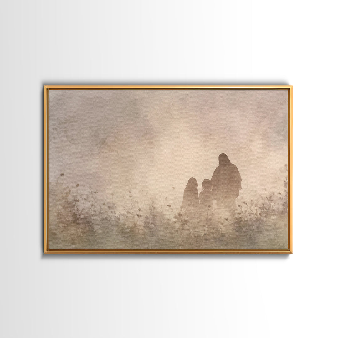 Ancient Watcher – Framed Canvas Print – Christian Art Painting – Large Jesus Wall Art – Christian Christmas Art – Christian Decor