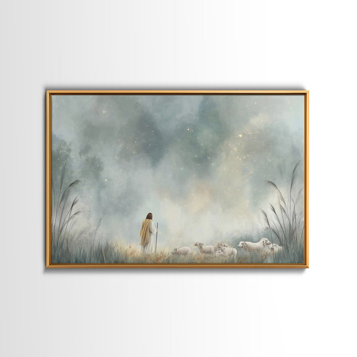 Cross On The Hill – Framed Canvas Print – Christian Wall Art – Christmas Art Prints – Christian Art Canvas – Subtle Christian Art
