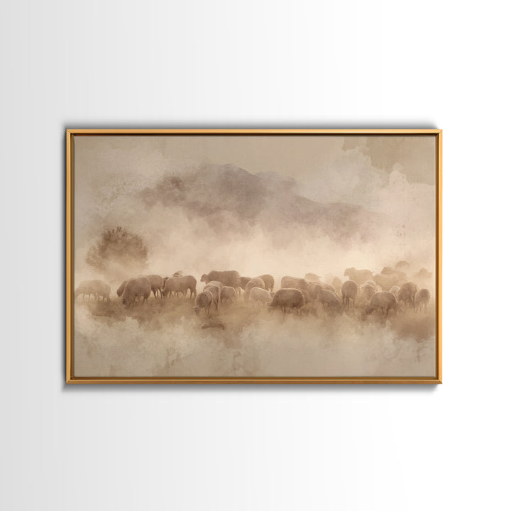 Softened Glory | Framed Canvas Print | Christian Art Gift | Minimalist Christian Art | Christian Art Canvas | Christmas Canvas Wall Art