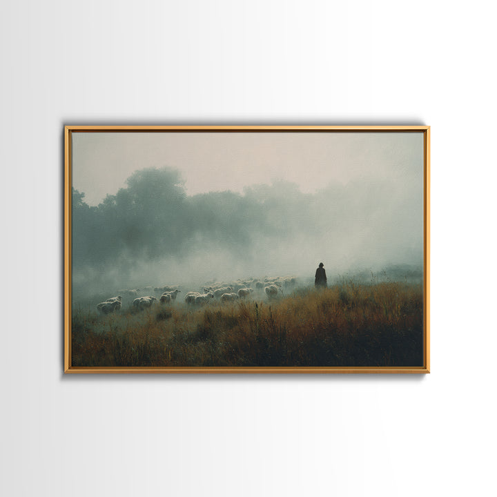 Path Of Faith, Framed Canvas Print, Jesus Painting Canvas, Christian Wall Art, Modern Christian Art, Christian Christmas Art