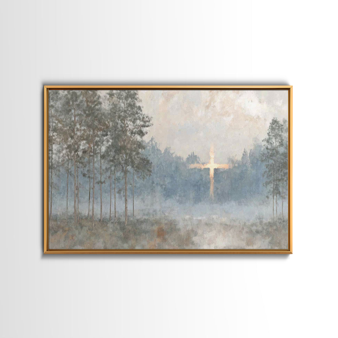 Woodland Peace – Framed Canvas Print – Jesus Painting – Christian Wall Art – Moody Christian Art – Christian Art Canvas – Large Christian P