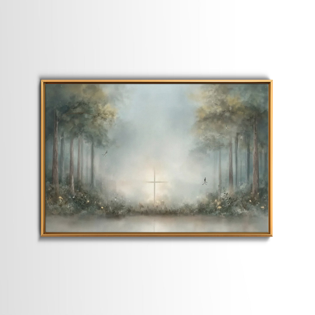 Holy Supper Glow – Framed Canvas Print – Christian Art Canvas – Jesus Painting – Christian Wall Art – Christian Christmas Art – Vintage Chr