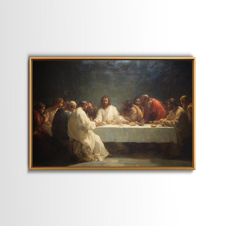 Misty Field Shepherd – Framed Canvas Print – Christian Art – Jesus Painting – Christian Wall Art – Christian Art Canvas – Moody Christian A