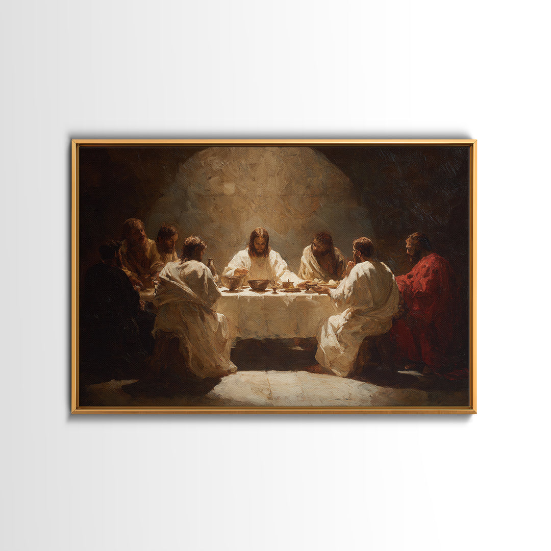 Shepherd’s Meadow Walk – Framed Canvas Print – Christian Art Canvas – Christian Wall Art – Jesus Painting – Christian Gift – Pastoral Scene