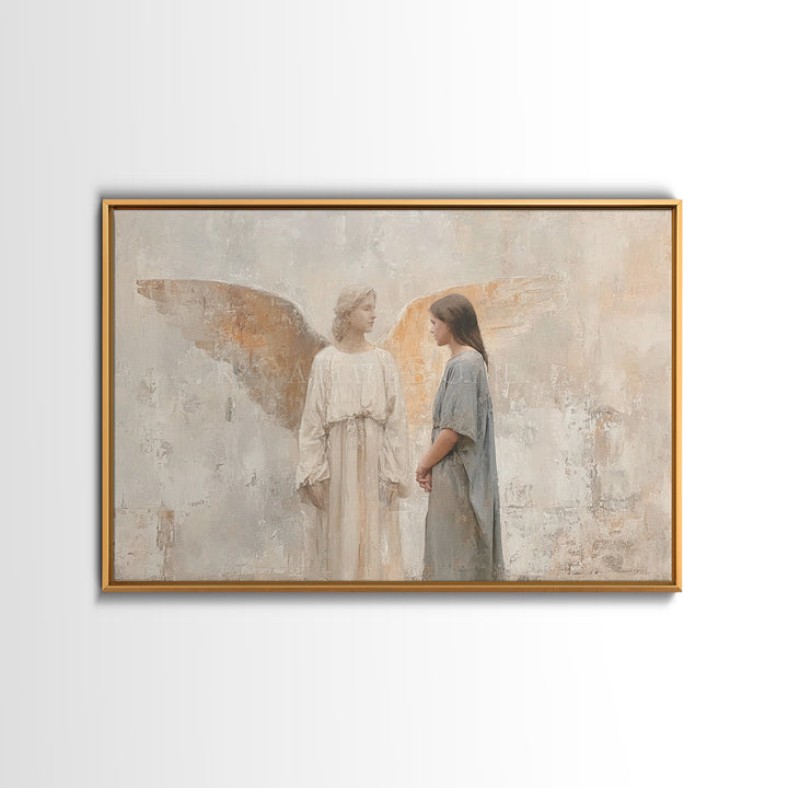 Angels In Light – Framed Canvas Print – Christian Wall Art – Christian Christmas Art – Christian Art Canvas – Christmas Wall Art – Christia