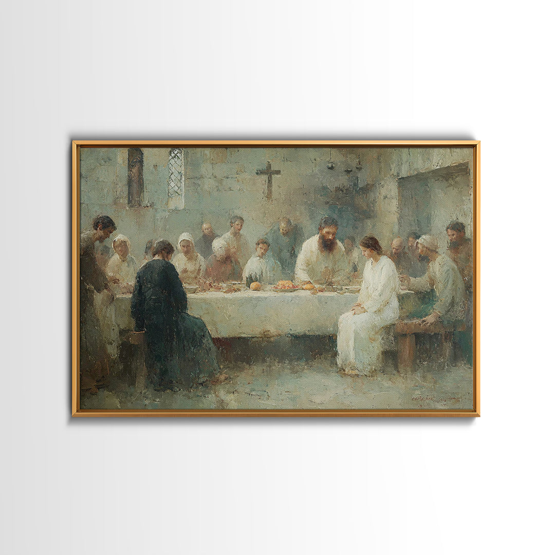 Pasture Morning Walk | Framed Canvas Print | Christian Art | Christian Wall Art | Christian Art Canvas | Moody Christian Art | Christian Gi