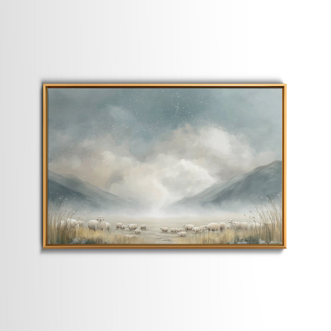 Forest Path Hope – Framed Canvas Print – Jesus Painting – Christian Art Canvas – Christian Wall Art – Moody Christian Art – Christian Gift