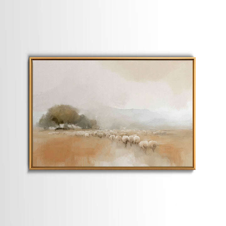 Blue Mist Glory | Framed Canvas Print | Christian Art Canvas | Christian Wall Art | Jesus Painting | Christian Gift | Subtle Christian Art