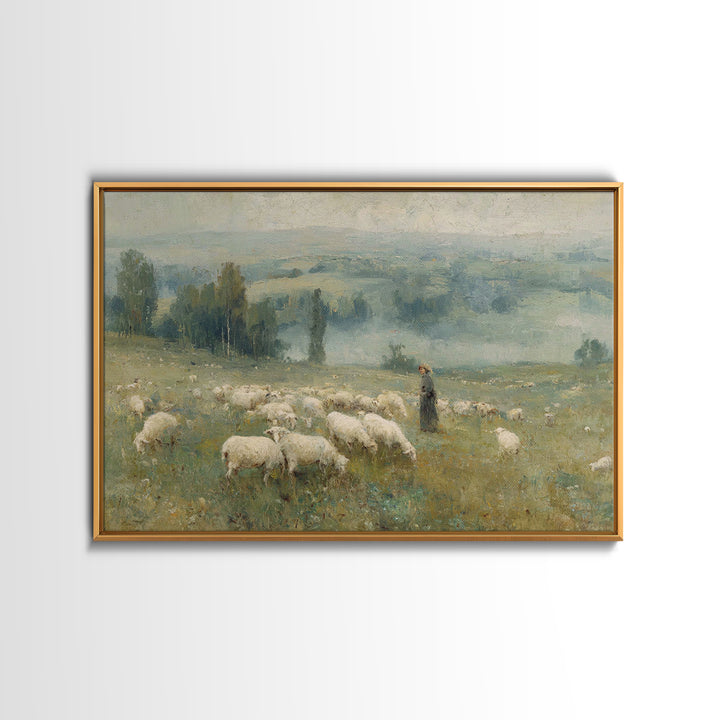 Garden Light Path, Framed Canvas Print, Christian Wall Art, Christian Art Canvas, Jesus Painting, Christian Art, Christian Gift Ideas