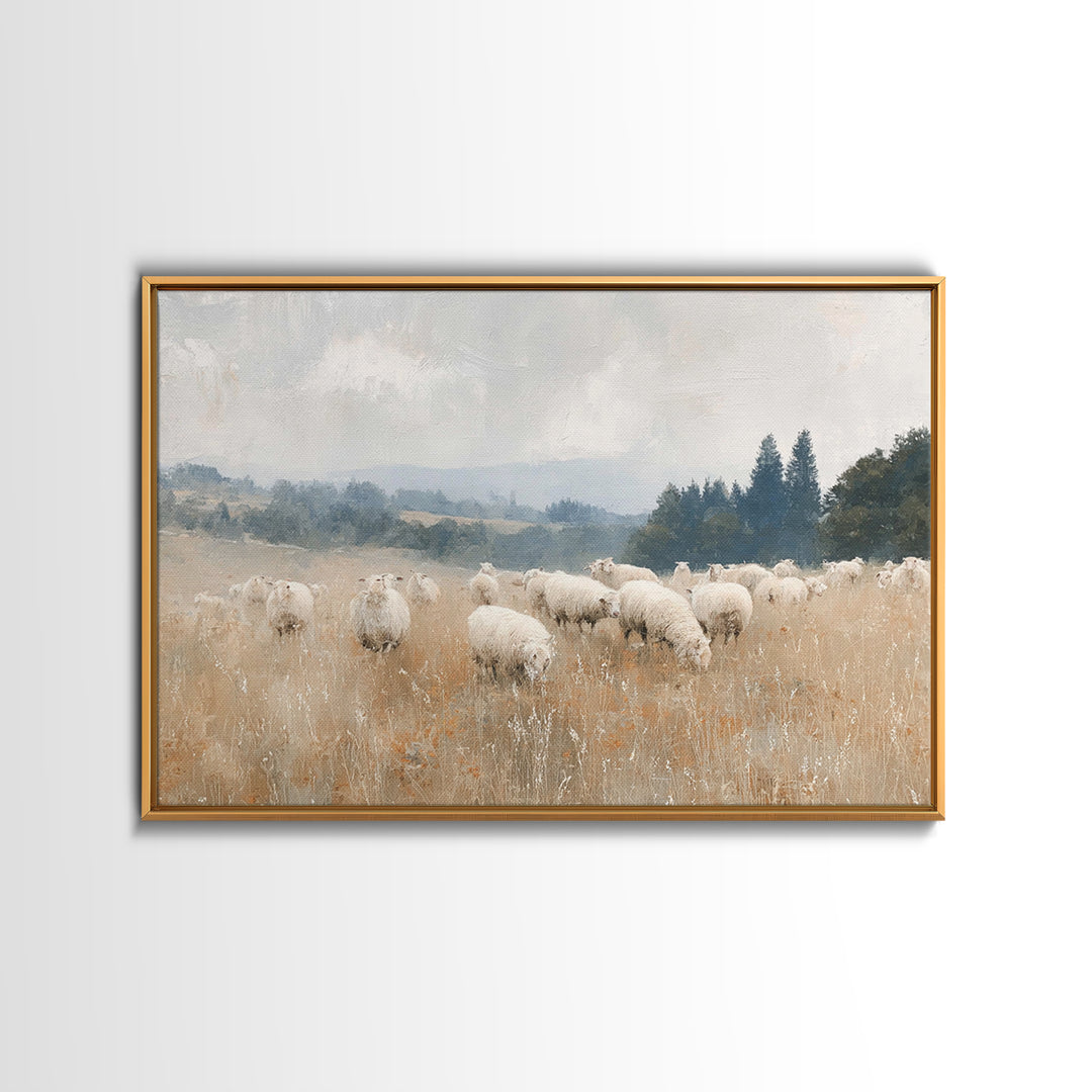 The Quiet Shepherd, Framed Canvas Print, Christian Wall Art, Jesus Painting, Christian Art Print, Christmas Art, Christian Christmas Art