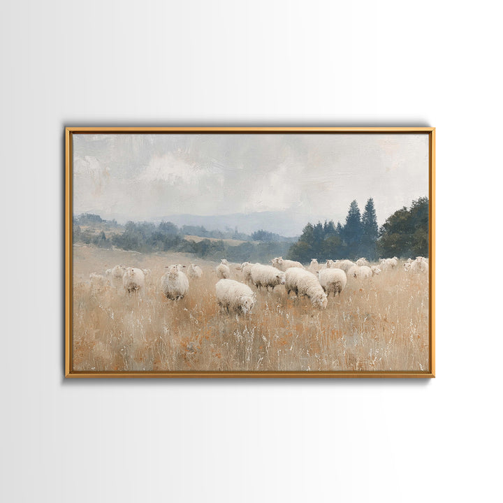 The Quiet Shepherd, Framed Canvas Print, Christian Wall Art, Jesus Painting, Christian Art Print, Christmas Art, Christian Christmas Art