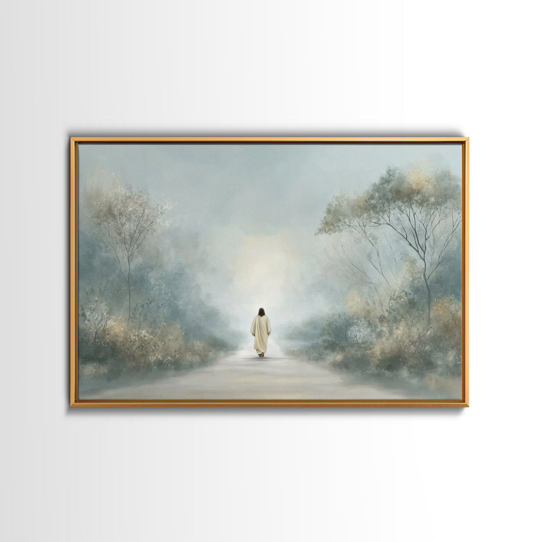 Soft Shepherd Calm – Framed Canvas Print – Christian Art Print – Christian Christmas Art – Jesus Wall Art – Minimalist Christian Art – Chri