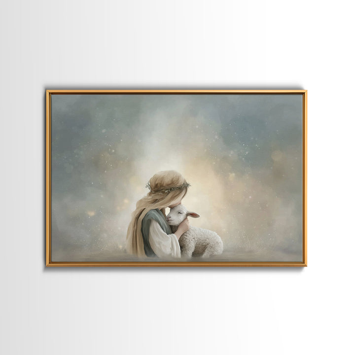 Springtime Path Of Grace, Framed Canvas Print, Christian Art Canvas, Jesus Painting, Christian Wall Art, Christian Art Print, Unique Christ