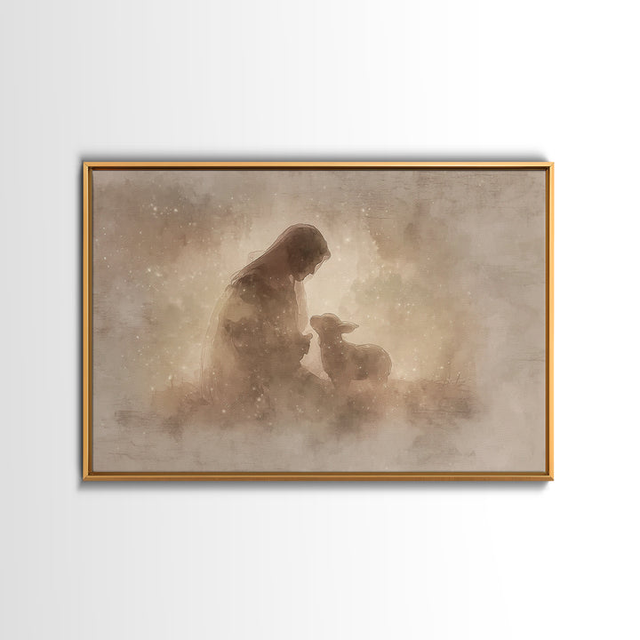 Dawnlight Sanctuary, Framed Canvas Print, Christian Art, Christian Art Canvas, Christian Wall Art, Jesus Painting, Modern Christian Art