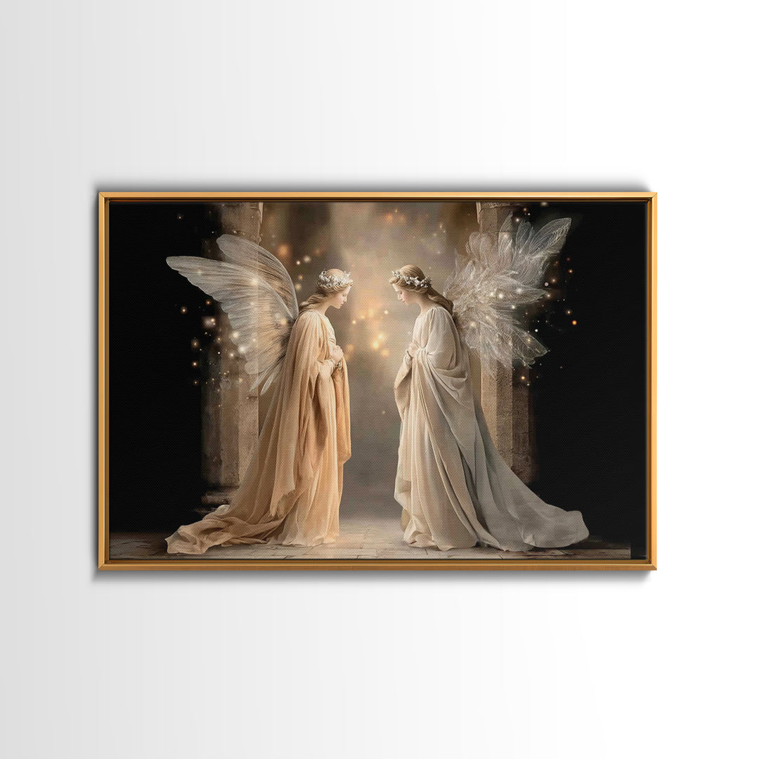 Angelic Reverence | Framed Canvas Print | Christian Art | Christian Art Canvas | Modern Christian Art | Christian Wall Art | Christian Chri
