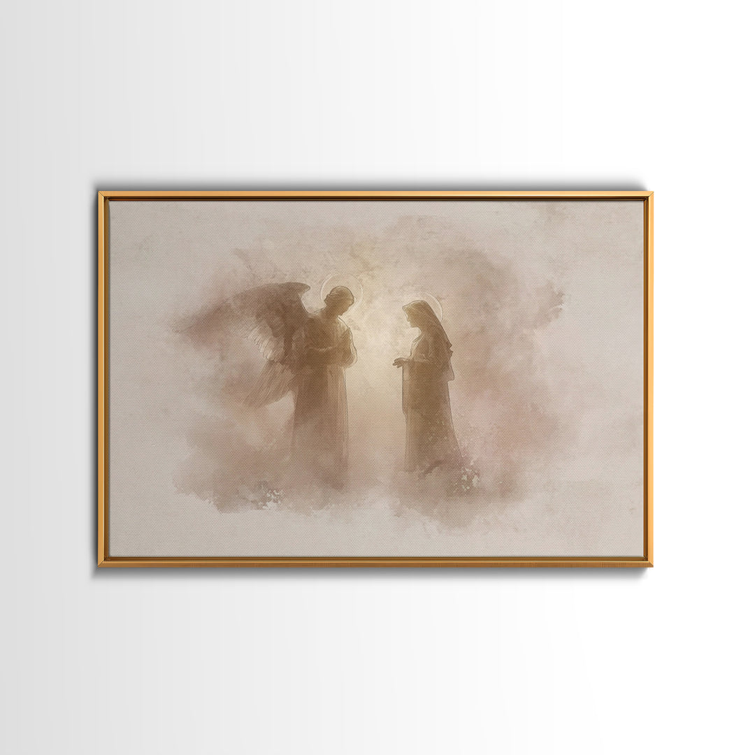 Sacred Encounter, Framed Canvas Print, Christian Wall Art, Subtle Christian Art, Christian Art Canvas, Vintage Christian Art, Christian Chr