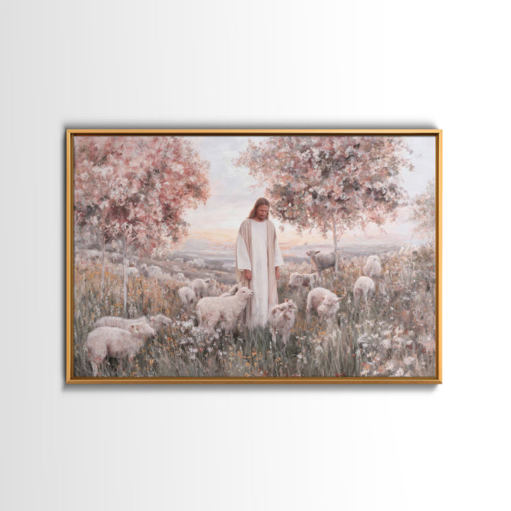 Holy Gathering – Framed Canvas Print – Christian Christmas Art – Vintage Christian Art – Christian Wall Art – Christmas Canvas Wall Art – C