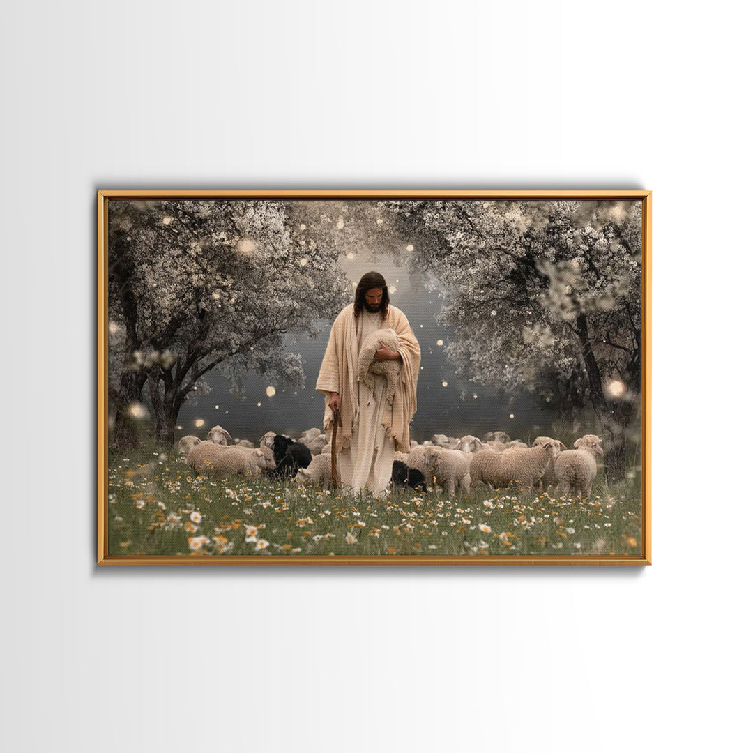 Cross Of Dawn – Framed Canvas Print – Christian Wall Art – Christian Art Canvas – Christian Painting – Modern Christian Art – Christian Chr