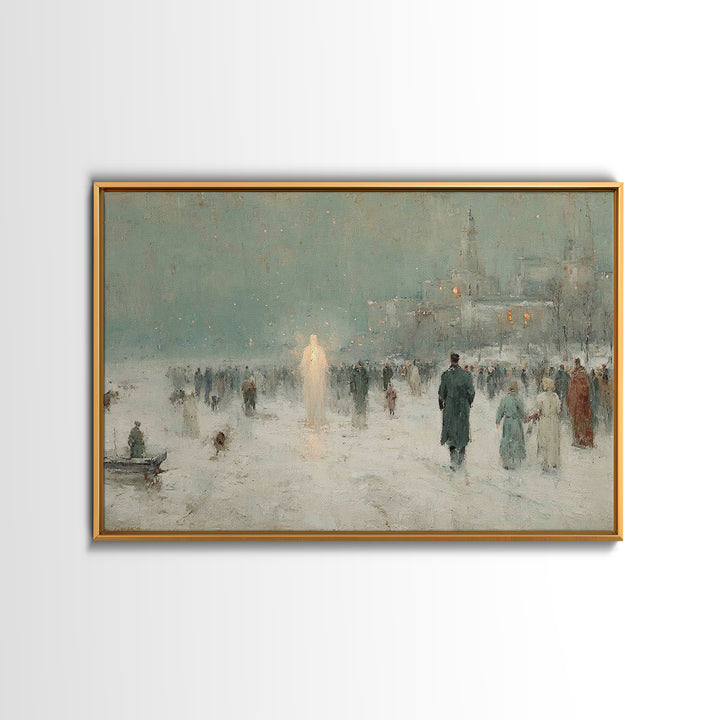 Holy Manger Silence – Framed Canvas Print – Christmas Art – Christian Art Work – Christian Art Canvas – Framed Christmas Art – Christian Ch