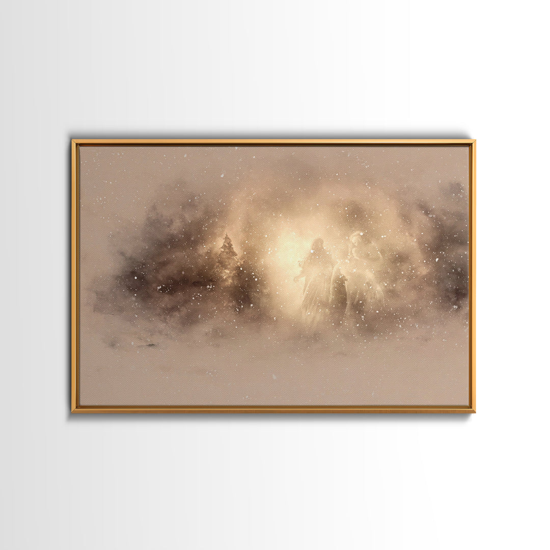 Shepherd Of Peace – Framed Canvas Print – Christian Art – Christian Wall Art – Minimalist Christian Art – Christian Art Print – Christmas A