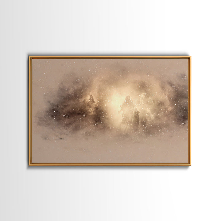 Shepherd Of Peace – Framed Canvas Print – Christian Art – Christian Wall Art – Minimalist Christian Art – Christian Art Print – Christmas A