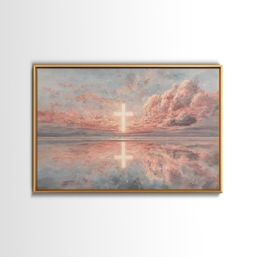 Cave Of New Light – Framed Canvas Print – Christian Christmas Art – Christian Art Painting – Framed Christian Art – Christmas Wall Art – Ch