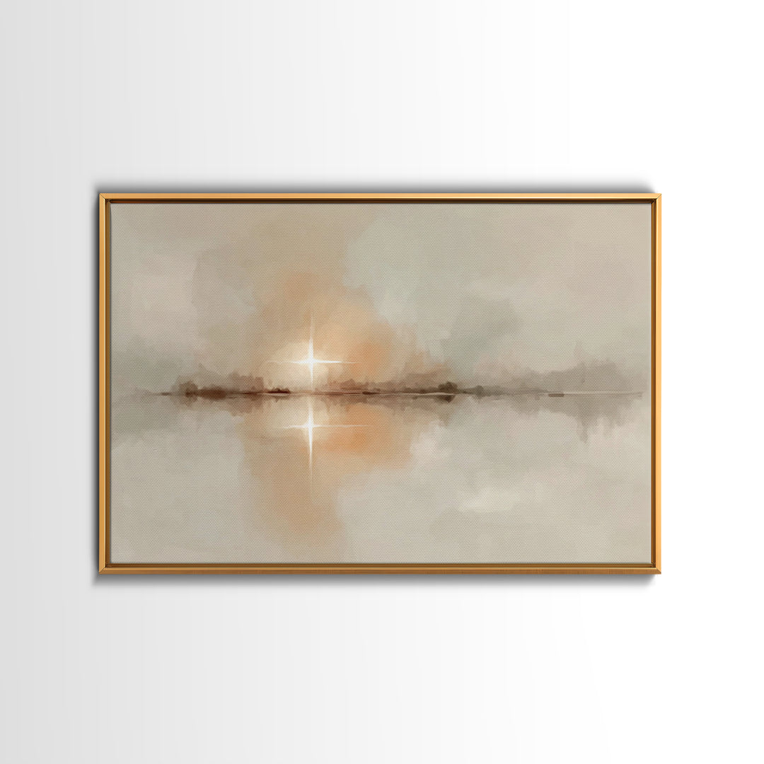 Golden Nativity Glow – Framed Canvas Print – Christian Art – Framed Christian Art – Christmas Art Prints – Christian Art Canvas – Christian