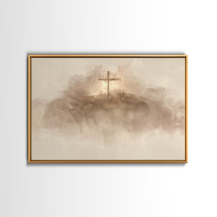 Quiet Communion Glow – Framed Canvas Print – Christian Art Canvas – Christmas Wall Art – Christian Wall Art – Christian Painting – Christia