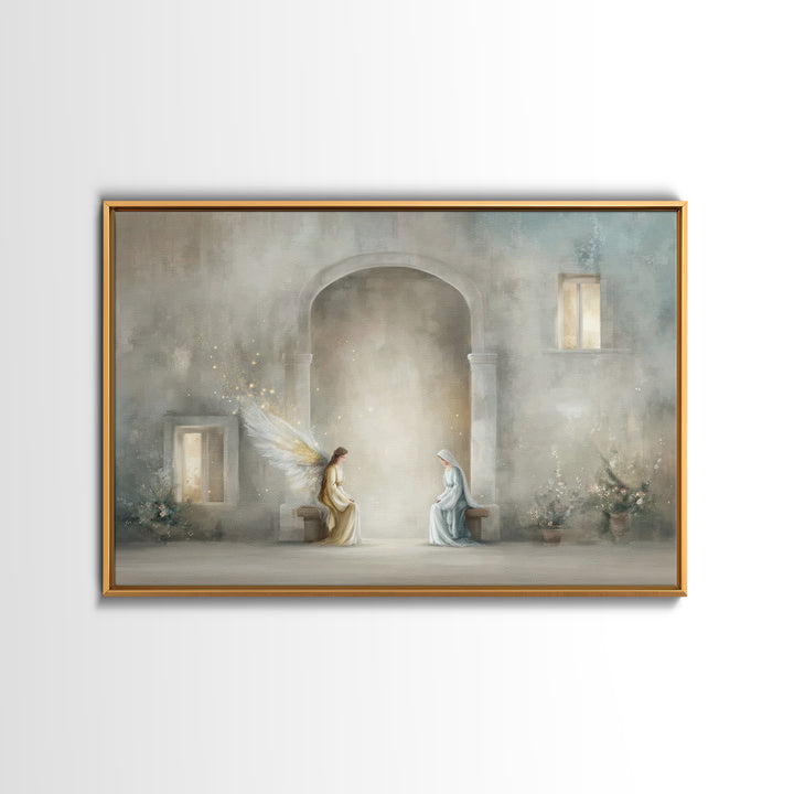 Divine Whisper – Framed Canvas Print – Christian Art Canvas – Minimalist Christian Art – Christian Wall Art – Christian Art – Christmas Art