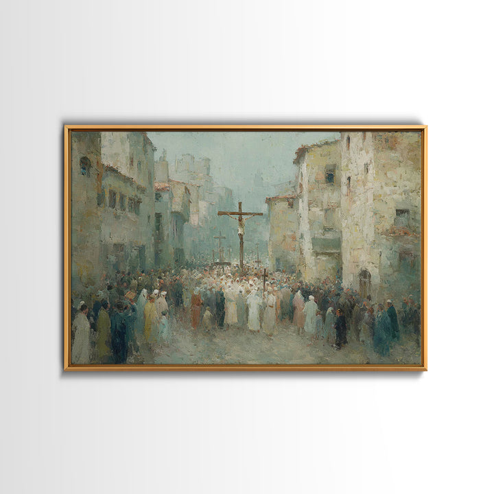 Angelic Assembly | Framed Canvas Print | Christian Art Print | Christian Wall Art | Christian Painting | Christmas Wall Art