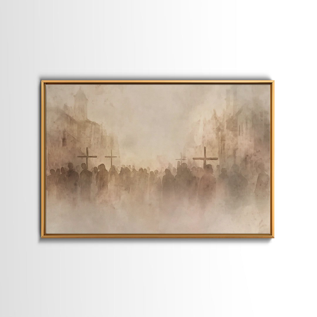 Sacred Journey – Framed Canvas Print – Christian Painting – Christian Wall Art – Jesus Painting – Christian Art Work – Christian Gift Ideas