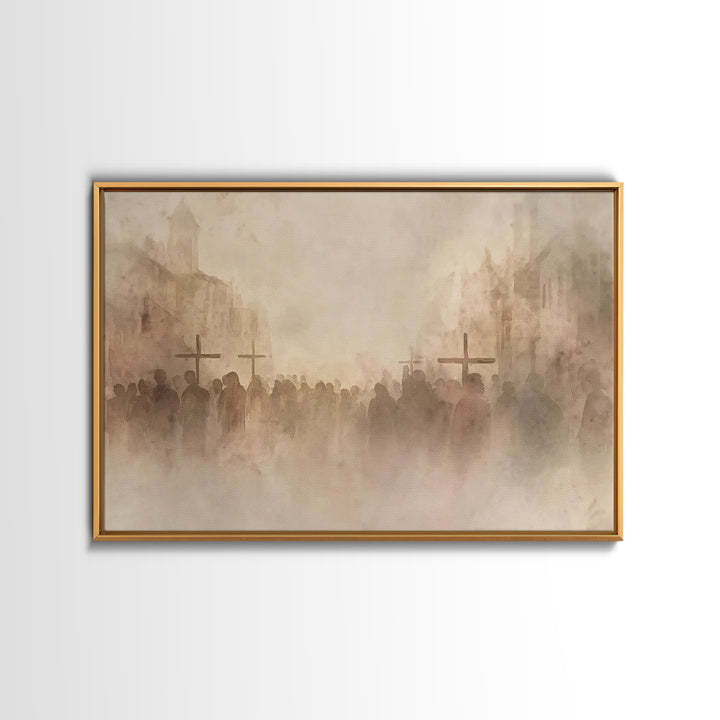 Sacred Journey – Framed Canvas Print – Christian Painting – Christian Wall Art – Jesus Painting – Christian Art Work – Christian Gift Ideas