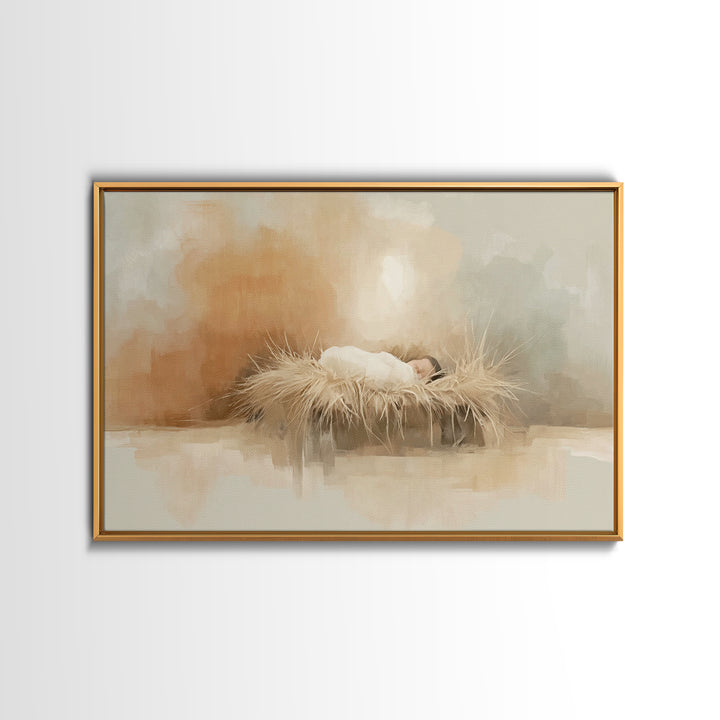 Guiding Star Night, Framed Canvas Print, Christmas Wall Art, Christian Art Canvas, Christian Christmas Art, Framed Christmas Art, Christian