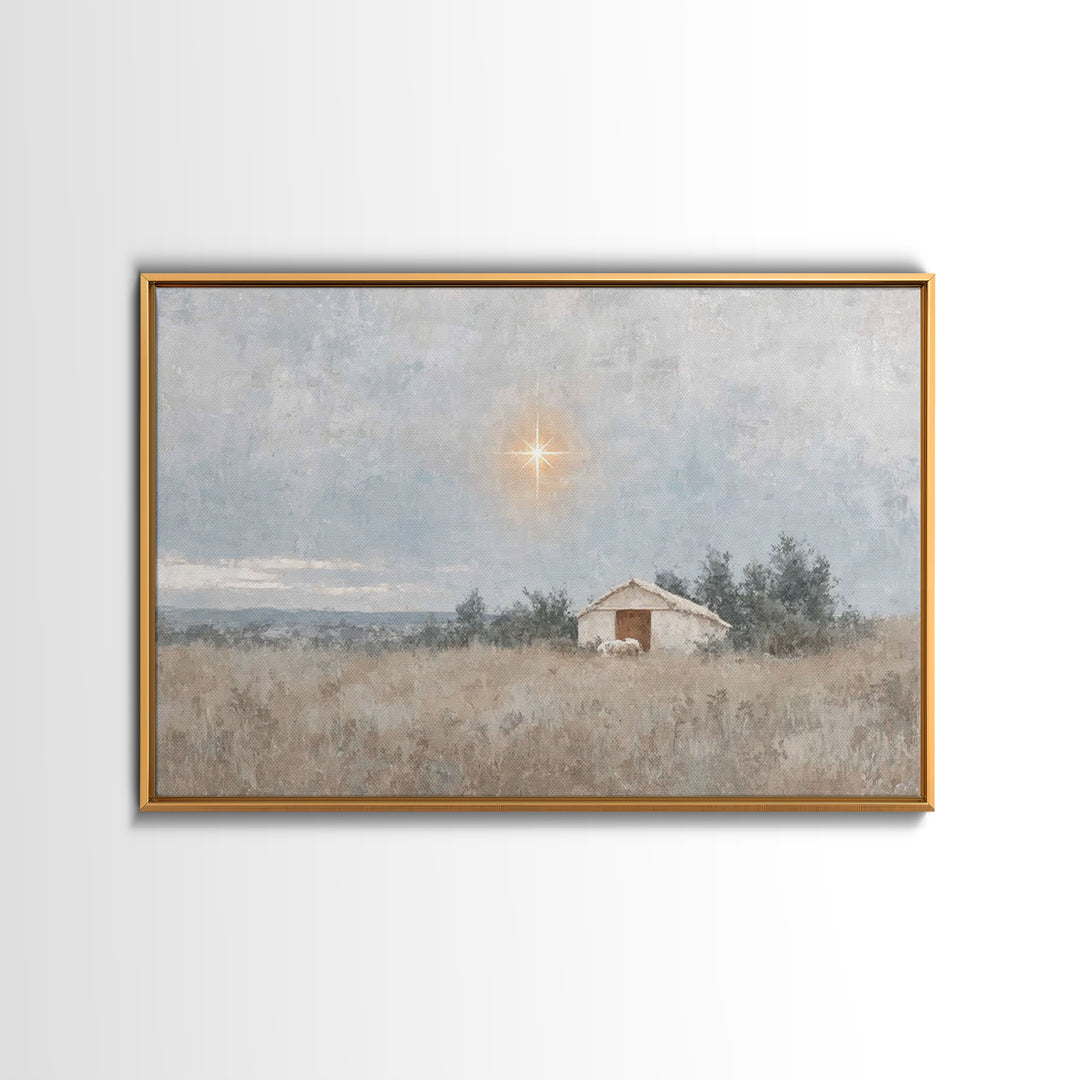 Radiant Snow Chapel, Framed Canvas Print, Christian Wall Art, Framed Christmas Art, Christian Art Painting, Christmas Canvas Wall Art