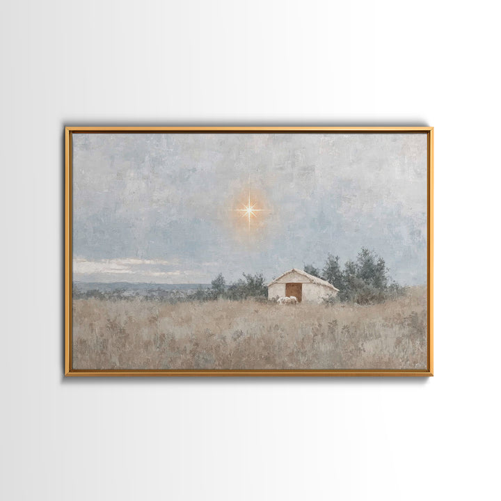 Radiant Snow Chapel, Framed Canvas Print, Christian Wall Art, Framed Christmas Art, Christian Art Painting, Christmas Canvas Wall Art