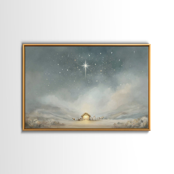 Divine Dawn Silhouette | Framed Canvas Print | Jesus Painting | Christian Wall Art | Moody Christian Art | Christian Art Print