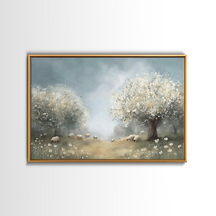 Gentle Meadow Grace, Framed Canvas Print, Christian Wall Art, Subtle Christian Art, Christian Art Canvas, Christian Art Print, Christian De