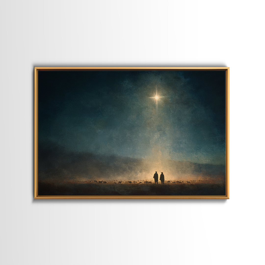 Star Of Hope – Framed Canvas Print – Christian Christmas Art – Christian Wall Art – Moody Christmas Art – Christmas Canvas Wall Art – Chris