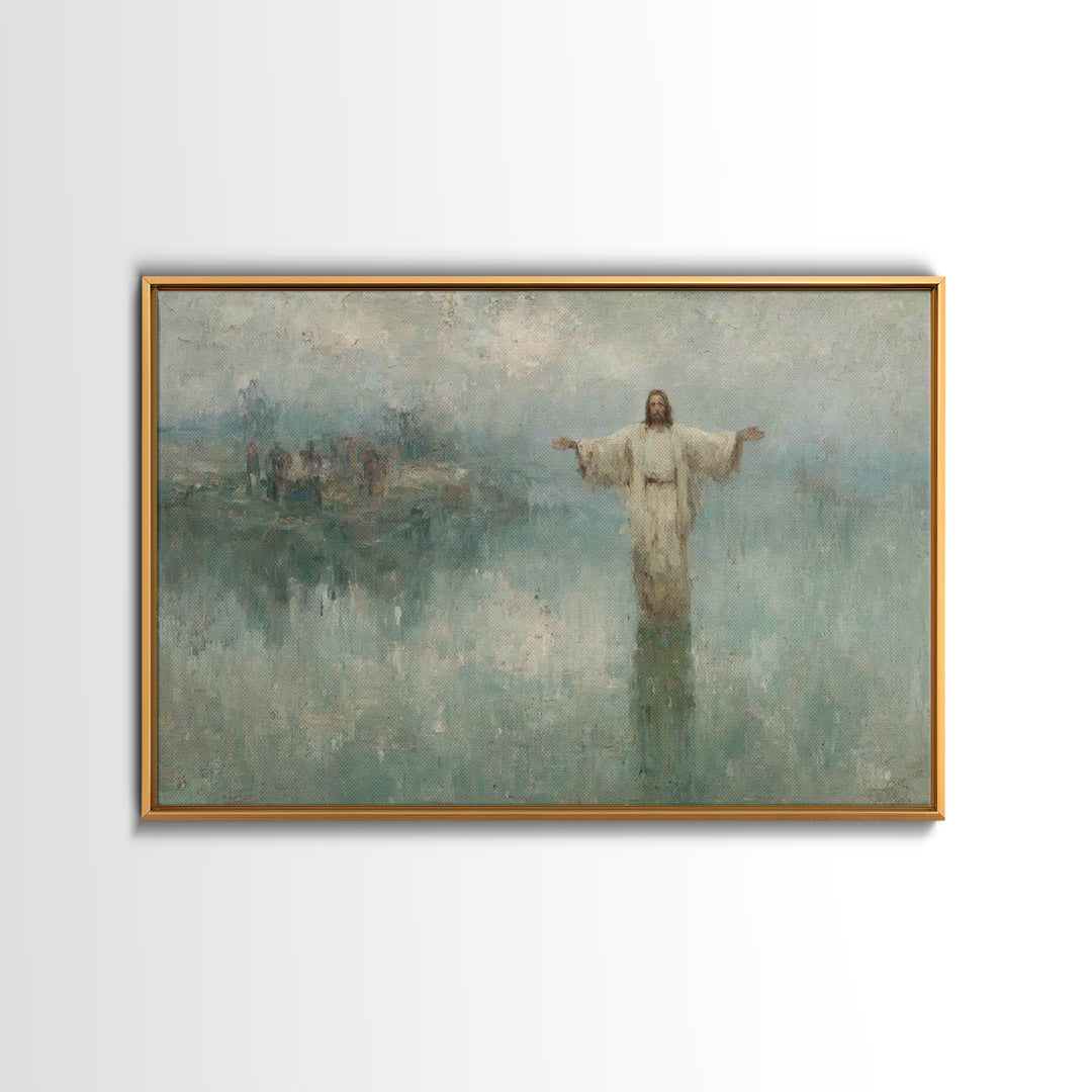 Rose Dawn Promise – Framed Canvas Print – Jesus Painting – Christian Decor – Christian Art Canvas – Christian Wall Art – Christmas Wall Art