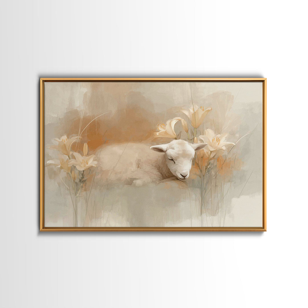 Snowfall Sanctuary Grace, Framed Canvas Print, Christian Art Canvas, Christian Decor, Jesus Painting, Christian Wall Art, Christmas Wall Ar
