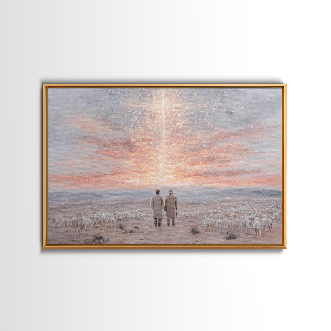 Dawn Of Promise | Framed Canvas Print | Christian Christmas Art | Christian Wall Art | Christian Art Canvas | Christmas Art Prints | Christ