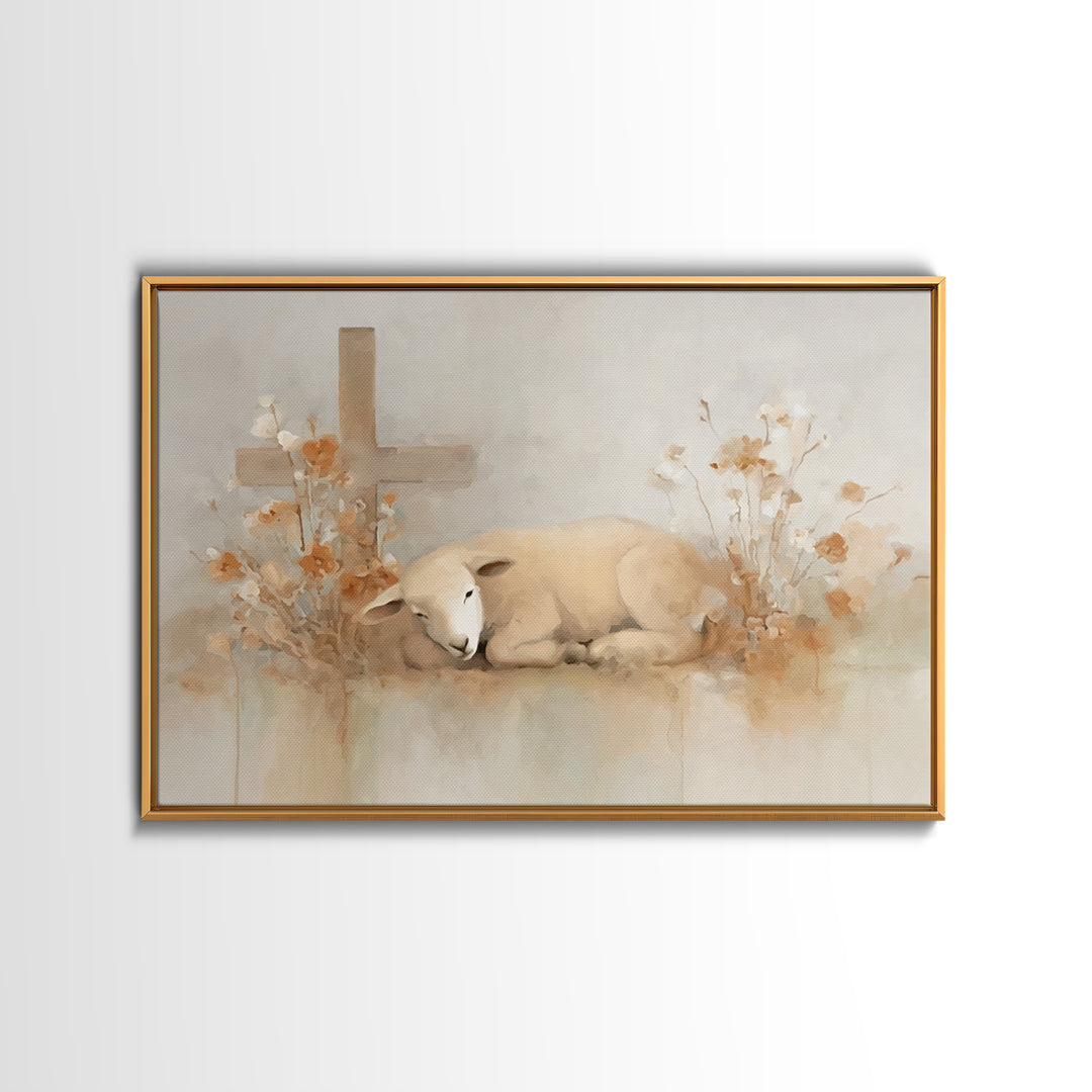 Autumn Cross Grace | Framed Canvas Print | Christian Art Canvas | Christian Wall Art | Christian Decorations | Subtle Christian Art | Chris