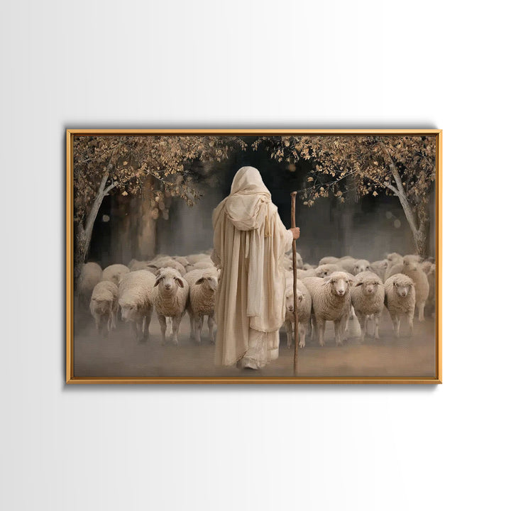 Pasture Of Mercy | Framed Canvas Print | Jesus Paintings | Christian Wall Art | Christian Art Canvas | Modern Christian Painting | Christia