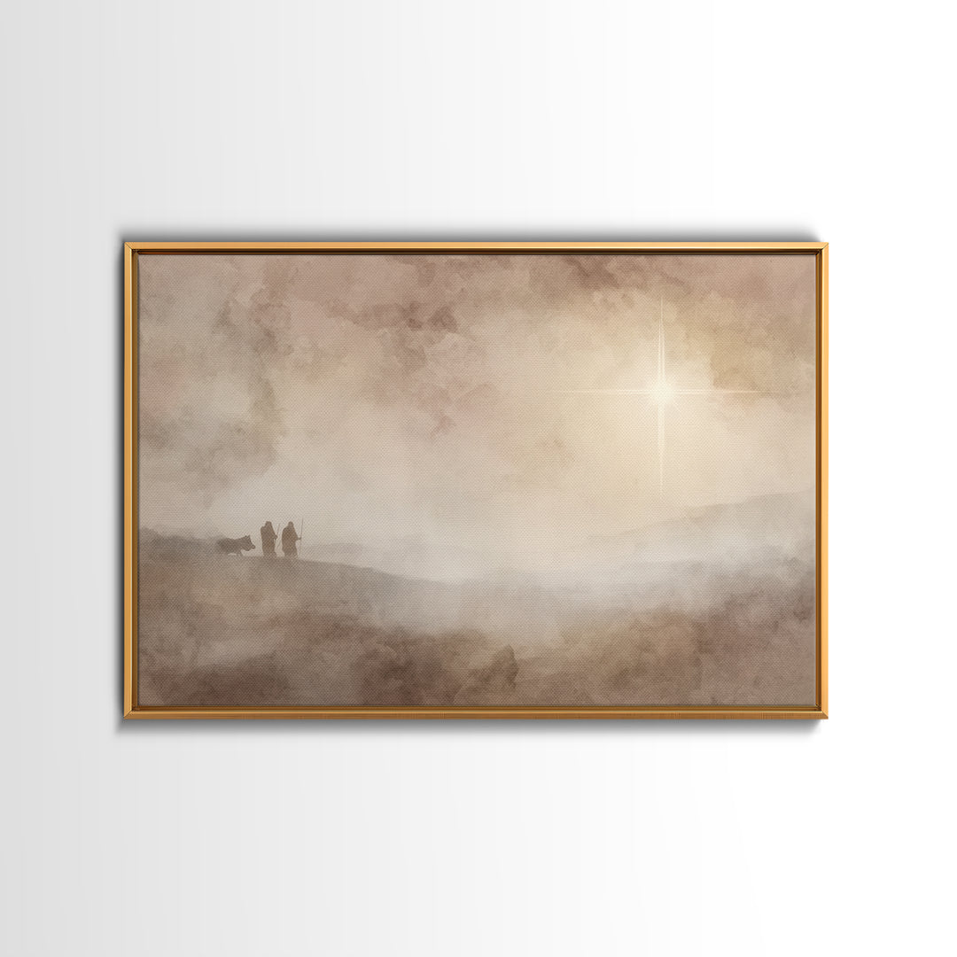 Holy Journey – Framed Canvas Print – Christian Christmas Art – Christian Wall Art – Christmas Art Prints – Modern Christmas Art – Christian