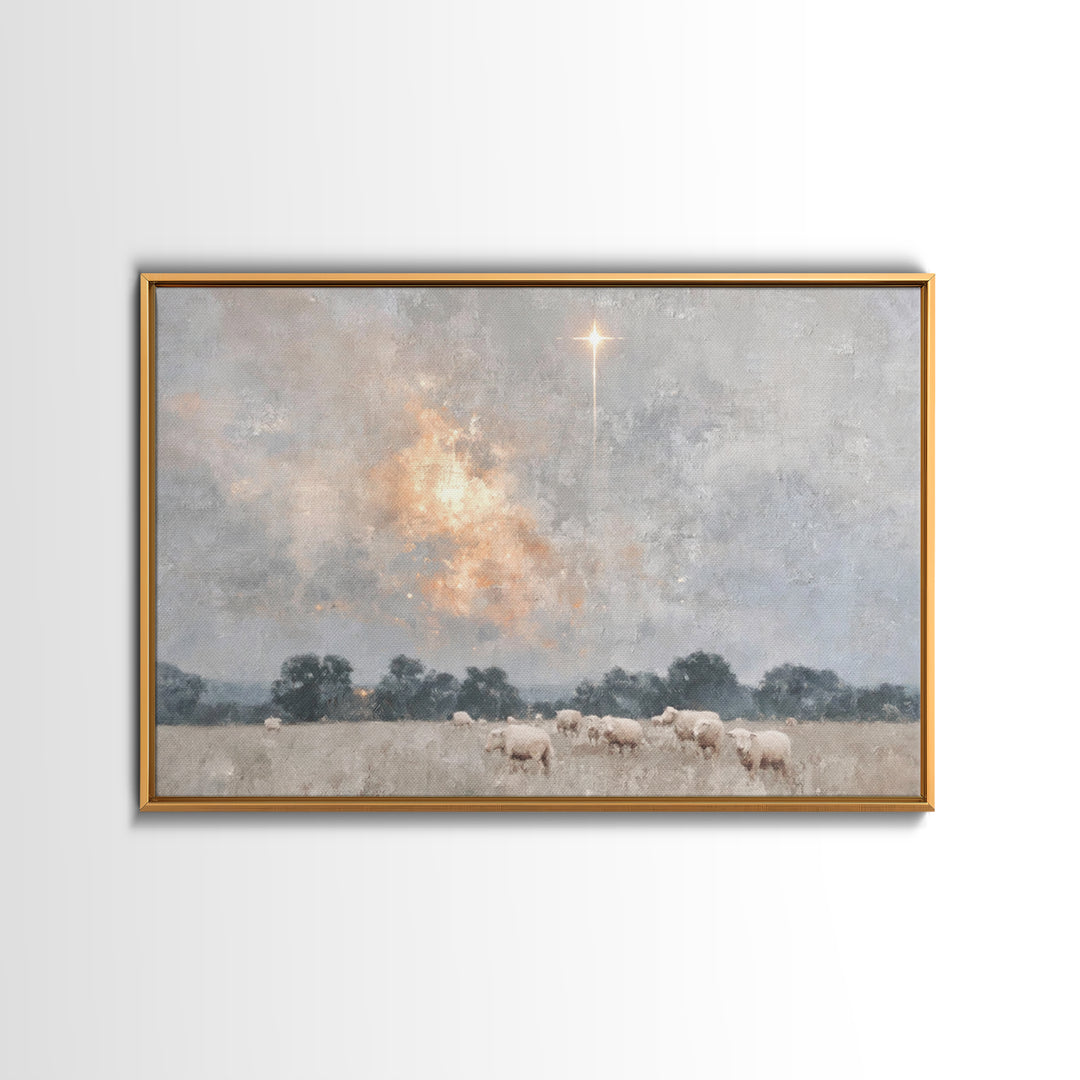 Light Of Salvation | Framed Canvas Print | Christian Art Canvas | Christian Wall Art | White Christmas Art | Christian Christmas Art | Chri
