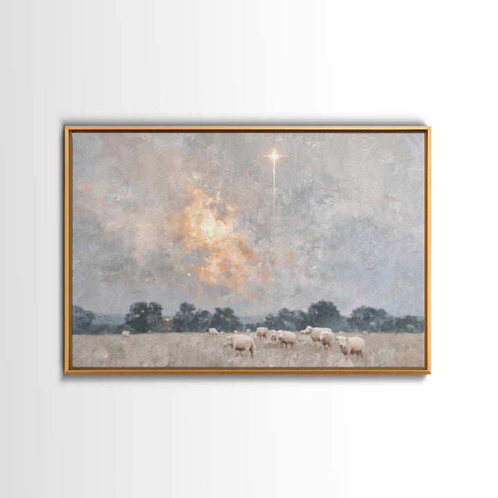 Light Of Salvation | Framed Canvas Print | Christian Art Canvas | Christian Wall Art | White Christmas Art | Christian Christmas Art | Chri